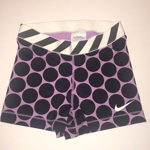 Polka Dot Nike Pro Spandex Small- Purple/Black